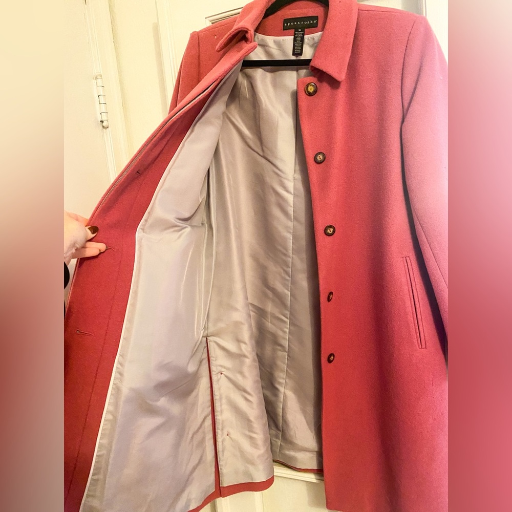 Pink Wool Oversized Coat